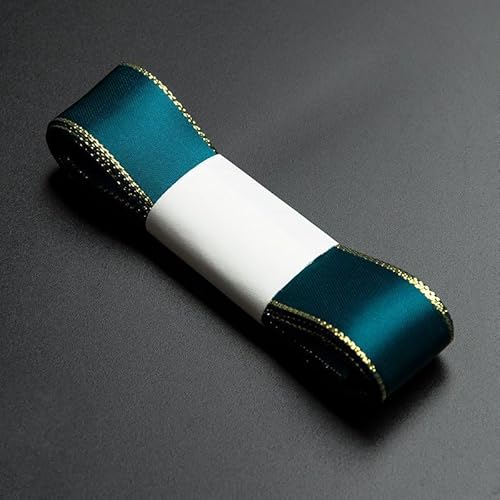 Namzi 2 Rollen Militärgrünes Band mit goldenen Kanten, Geschenkband zum Basteln, dekorativer Satin-inspirierter Rand für Geschenkverpackungen, DIY-Projekte Namzi 2 Rollen Militärgrünes Band mit goldenen Kanten, Geschenkband zum Basteln, dekorativer Satin-inspirierter Rand für Geschenkverpackungen, DIY-Projekte von Namzi