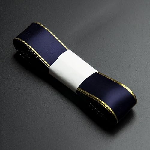 Namzi 2 Rollen dunkelblaues Band mit goldenen Kanten, Geschenkband zum Basteln, dekorativer Satin-inspirierter Rand für Geschenkverpackungen, DIY-Projekte Namzi 2 Rollen dunkelblaues Band mit goldenen Kanten, Geschenkband zum Basteln, dekorativer Satin-inspirierter Rand für Geschenkverpackungen, DIY-Projekte von Namzi