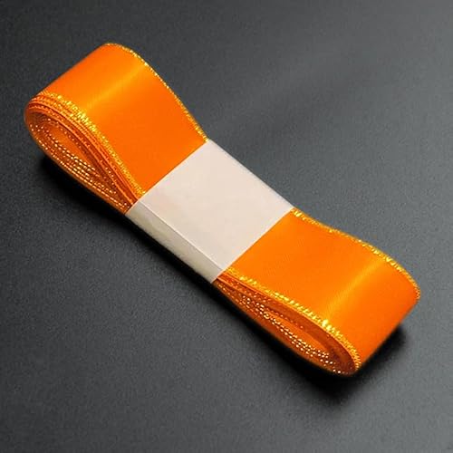 Namzi 2 Rollen orangefarbenes Band mit goldenen Kanten, Geschenkband zum Basteln, dekorativer Satin-inspirierter Rand für Geschenkverpackungen, DIY-Projekte Namzi 2 Rollen orangefarbenes Band mit goldenen Kanten, Geschenkband zum Basteln, dekorativer Satin-inspirierter Rand für Geschenkverpackungen, DIY-Projekte von Namzi