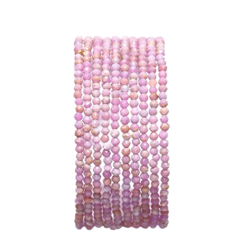 Namzi 2 Stück 2–2,5 mm geschliffene Oberfläche, hellviolett, Natursteinperlen, handgefertigt, DIY-Armband, Halskette, Zubehör, Material, lose Perlendekoration von Namzi