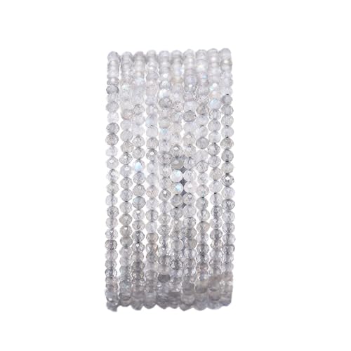 Namzi 2 Stück 2–2,5 mm geschliffene graue Natursteinperlen, handgefertigt, DIY-Armband, Halskette, Zubehör, Material, lose Perlendekoration von Namzi