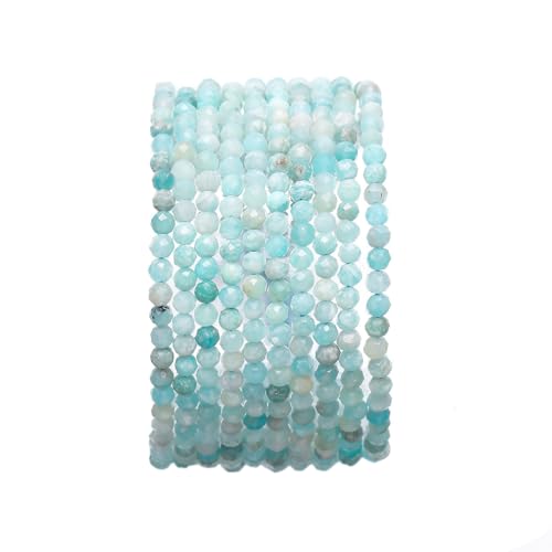 Namzi 2 Stück 2–2,5 mm geschliffene hellblaue Natursteinperlen, handgefertigt, DIY-Armband, Halskette, Zubehör, Material, lose Perlendekoration von Namzi