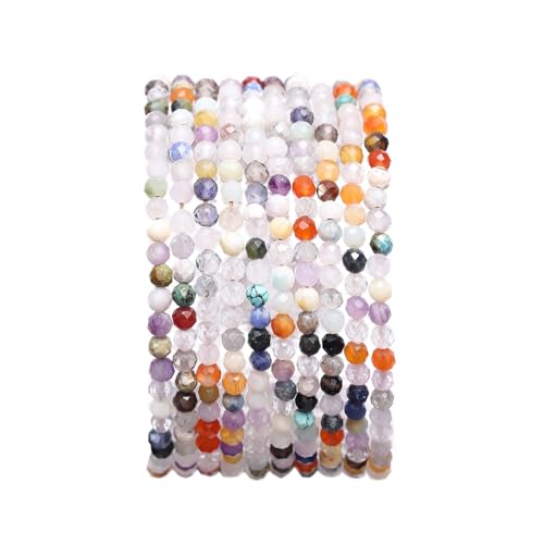 Namzi 2 Stück 2–2,5 mm mehrfarbige Natursteinperlen, handgefertigt, DIY-Armband, Halskette, Zubehör, Material, lose Perlendekoration von Namzi