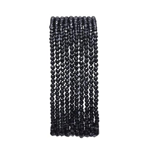 Namzi 2 Stück 2–2,5 mm schwarze Natursteinperlen, handgefertigt, DIY-Armband, Halskette, Zubehör, Material, lose Perlendekoration von Namzi