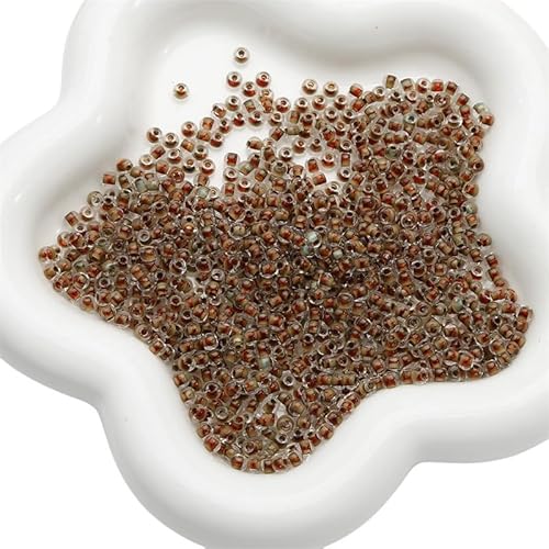 Namzi 2 Stück 4 mm Tintenwasch-Serie, Glasfärbekern, Reisperlen-Material, handgefertigt, DIY, braune Perlen, Perlen, lose Perlen, Armband, Ohrringe, Zubehör von Namzi