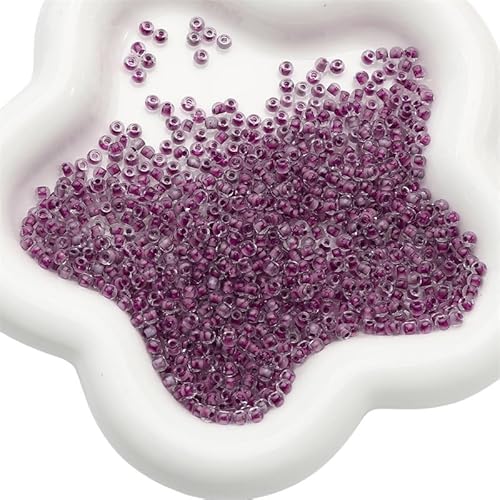 Namzi 2 Stück 4 mm Tintenwasch-Serie, Glasfärbekern, Reisperlenmaterial, handgefertigt, DIY, violette Perlen, Perlen, Armband, Ohrringe, Zubehör von Namzi