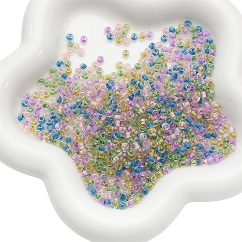 Namzi 2 Stück 4 mm handgefertigte Perlenschnur, farbiger Glasfarbkern, Reisperlen-Material, lose Perlenarmbänder, Ohrring-Zubehör von Namzi