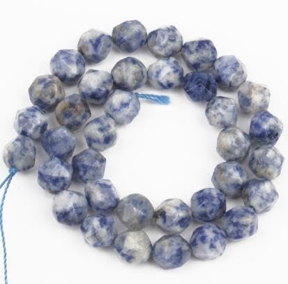 Namzi 2 Stück Diamantschliff blaue Punkte Naturstein Streuperlen Runde Perlen DIY Kreative Handgemachte Armband Perlen Zubehör 8 mm Namzi 2 Stück Diamantschliff blaue Punkte Naturstein Streuperlen Runde Perlen DIY Kreative Handgemachte Armband Perlen Zubehör 8 mm von Namzi