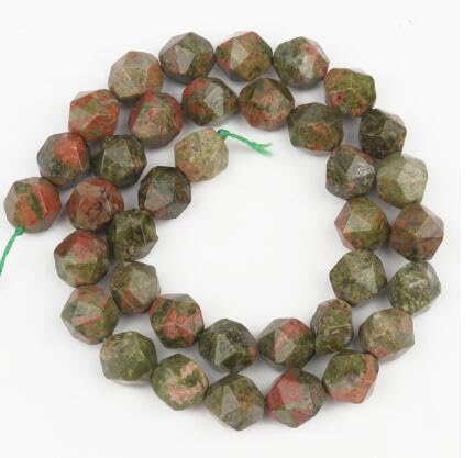 Namzi 2 Stück grüne Diamantschliff-Naturstein-Streuperlen, runde Perlen, DIY, kreatives handgefertigtes Armband, Perlenzubehör, 10 mm Namzi 2 Stück grüne Diamantschliff-Naturstein-Streuperlen, runde Perlen, DIY, kreatives handgefertigtes Armband, Perlenzubehör, 10 mm von Namzi