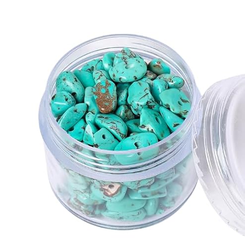 Namzi 2 Stück natürliche Schottersteine, perforiert, lose Perlen, halbfertig, grüner Stein, Armband, Halskette, Zubehör von Namzi