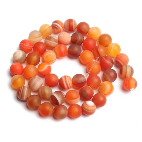 Namzi 2 Stück orangefarbene gestreifte Naturstein-Perlen, mattierter Stil, lose Perlen, Naturstein, runde Perlen, DIY-Armband, Halskette, Zubehör, 6 mm Namzi 2 Stück orangefarbene gestreifte Naturstein-Perlen, mattierter Stil, lose Perlen, Naturstein, runde Perlen, DIY-Armband, Halskette, Zubehör, 6 mm von Namzi