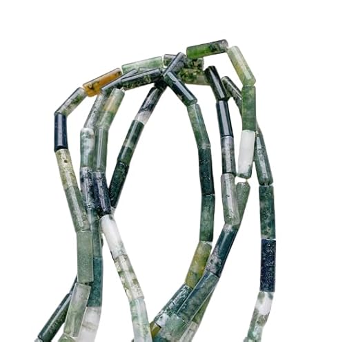Namzi 20 Stück 4 x 13 mm grüne Textur, Naturstein, kleine runde Röhrchen, Streuperlen, getrennte Perlen, DIY, handgefertigt, Perlenarmband, Halskette, Zubehör Namzi 20 Stück 4 x 13 mm grüne Textur, Naturstein, kleine runde Röhrchen, Streuperlen, getrennte Perlen, DIY, handgefertigt, Perlenarmband, Halskette, Zubehör von Namzi