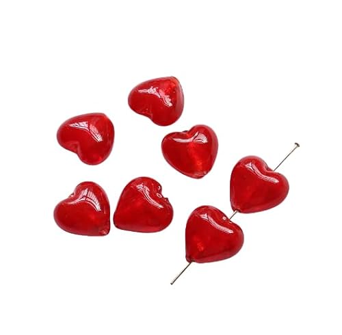 Namzi 20 Stück niedliche rote Glasperlen, Glasherzen, perforierte Streuperlen, Perlenmaterialien, DIY-Schmuck, Ohrringe, Armbänder, Zubehör Namzi 20 Stück niedliche rote Glasperlen, Glasherzen, perforierte Streuperlen, Perlenmaterialien, DIY-Schmuck, Ohrringe, Armbänder, Zubehör von Namzi