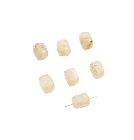Namzi 20 Stück perforierte Harz-Imitationssteine, Bernstein, hellgelb, gefärbt, runde Perlen, Streuperlen, DIY, handgefertigte Perlen, Halskette, Armband, Materialzubehör von Namzi