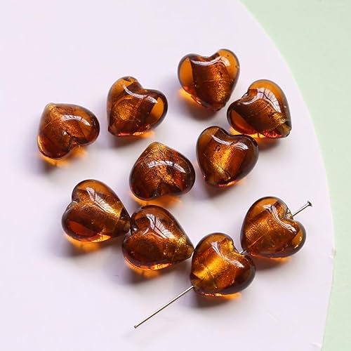 Namzi 20 Stück süße dunkelbraune Glasperlen, Glasherzen, perforierte Streuperlen, DIY-Schmuck, Ohrringe, Armbänder, Accessoires Namzi 20 Stück süße dunkelbraune Glasperlen, Glasherzen, perforierte Streuperlen, DIY-Schmuck, Ohrringe, Armbänder, Accessoires von Namzi