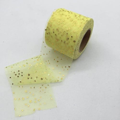 Namzi 22,7 m Heißprägeband mit Mond und Sternen, Tüllband, 6 cm breit, für Dekoration, Weihnachten, Geschenkverpackung, Bastelband für Geschenkverpackungen, Dekoration, Gelb Namzi 22,7 m Heißprägeband mit Mond und Sternen, Tüllband, 6 cm breit, für Dekoration, Weihnachten, Geschenkverpackung, Bastelband für Geschenkverpackungen, Dekoration, Gelb von Namzi