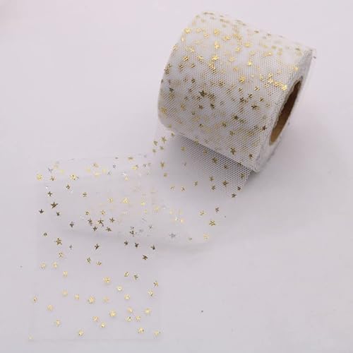 Namzi 22,7 m Heißprägeband mit Mond und Sternen, Tüllband, 6 cm breit, für Dekoration, Weihnachten, Geschenkverpackung, Bastelband für Geschenkverpackungen, Dekoration, Weiß Namzi 22,7 m Heißprägeband mit Mond und Sternen, Tüllband, 6 cm breit, für Dekoration, Weihnachten, Geschenkverpackung, Bastelband für Geschenkverpackungen, Dekoration, Weiß von Namzi