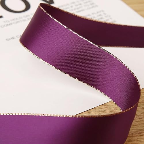 Namzi 45,7 m langes Polyester-Satinband mit metallischem Rand, goldfarbener Rand, für Urlaubsdekoration, Geschenkverpackung, Verpackung, A17 Namzi 45,7 m langes Polyester-Satinband mit metallischem Rand, goldfarbener Rand, für Urlaubsdekoration, Geschenkverpackung, Verpackung, A17 von Namzi