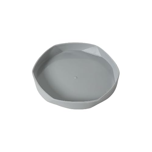 Namzi 6-teiliges dickes Kunststoff-Harz-Blumentopf-Tablett, grau, rund, Wasserschale, Blumentopf-Bodenstütze, multifunktionale Farbpalette usw. Große Größe: 18,8 x 2,8 cm von Namzi
