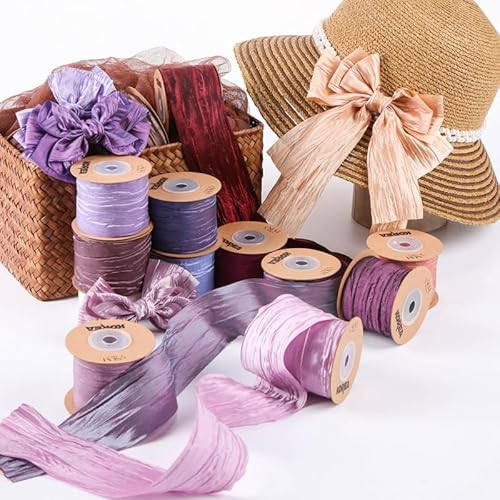 Namzi 9,1 m langes Stoffband, seidenähnlich, zerknitterte Bänder, für Geschenkverpackungen, Korbkränze, Schleifen, Heimveranstaltungen, Dekoration, Weihnachtsbaumspitze, Schleifen, A05 Namzi 9,1 m langes Stoffband, seidenähnlich, zerknitterte Bänder, für Geschenkverpackungen, Korbkränze, Schleifen, Heimveranstaltungen, Dekoration, Weihnachtsbaumspitze, Schleifen, A05 von Namzi