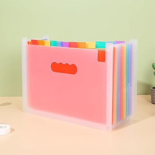 Namzi Akkordeon-Aktenordner, 13 Fächer, Fächermappe, tragbar, monatliche Papierrechnung, Steuerbeleg-Organizer, Brief-A4-Format, Dokumentenhalter, transparent, Regenbogen, 2 Stück Namzi Akkordeon-Aktenordner, 13 Fächer, Fächermappe, tragbar, monatliche Papierrechnung, Steuerbeleg-Organizer, Brief-A4-Format, Dokumentenhalter, transparent, Regenbogen, 2 Stück von Namzi