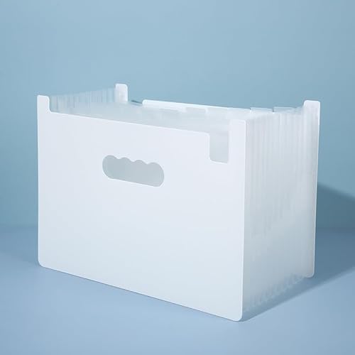 Namzi Akkordeon-Aktenordner, 13 Fächer, Fächermappe, tragbar, monatliche Papierrechnung, Steuerbeleg-Organizer, Brief-A4-Format, Weiß, 2 Stück Namzi Akkordeon-Aktenordner, 13 Fächer, Fächermappe, tragbar, monatliche Papierrechnung, Steuerbeleg-Organizer, Brief-A4-Format, Weiß, 2 Stück von Namzi