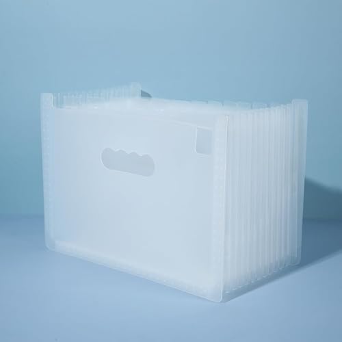 Namzi Akkordeon-Aktenordner, 13 Fächer, Fächermappe, tragbar, monatliche Papierrechnung, Steuerbeleg-Organizer, Brief-A4-Format, transparent, 2 Stück Namzi Akkordeon-Aktenordner, 13 Fächer, Fächermappe, tragbar, monatliche Papierrechnung, Steuerbeleg-Organizer, Brief-A4-Format, transparent, 2 Stück von Namzi