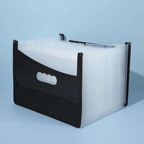 Namzi Akkordeon-Aktenordner, 25 Fächer, Fächermappe, tragbar, monatliche Papierrechnung, Steuerbeleg-Organizer, Brief-A4-Format, Dokumentenhalter, 2 Stück, schwarzer Netz-Reißverschluss Namzi Akkordeon-Aktenordner, 25 Fächer, Fächermappe, tragbar, monatliche Papierrechnung, Steuerbeleg-Organizer, Brief-A4-Format, Dokumentenhalter, 2 Stück, schwarzer Netz-Reißverschluss von Namzi