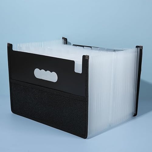 Namzi Akkordeon-Aktenordner, 25 Fächer, Fächermappe, tragbar, monatliche Papierrechnung, Steuerbeleg-Organizer, Brief-A4-Format, Dokumentenhalter, schwarze Netztasche, 2 Stück Namzi Akkordeon-Aktenordner, 25 Fächer, Fächermappe, tragbar, monatliche Papierrechnung, Steuerbeleg-Organizer, Brief-A4-Format, Dokumentenhalter, schwarze Netztasche, 2 Stück von Namzi