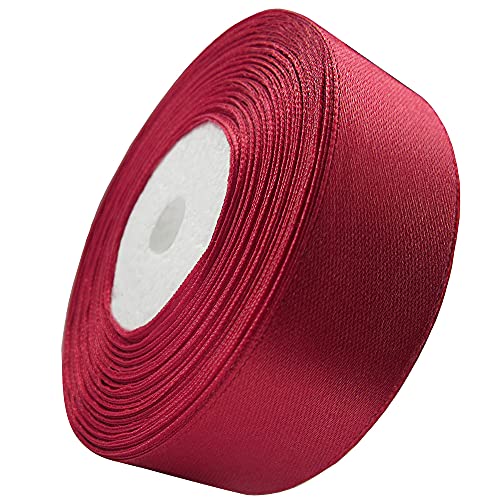 Namzi Band 2,5 cm dunkel-schmutziges rosa Bänder zum Basteln, Geschenkband, Satinband, Rolle, 2,5 cm x 22,7 m von Namzi