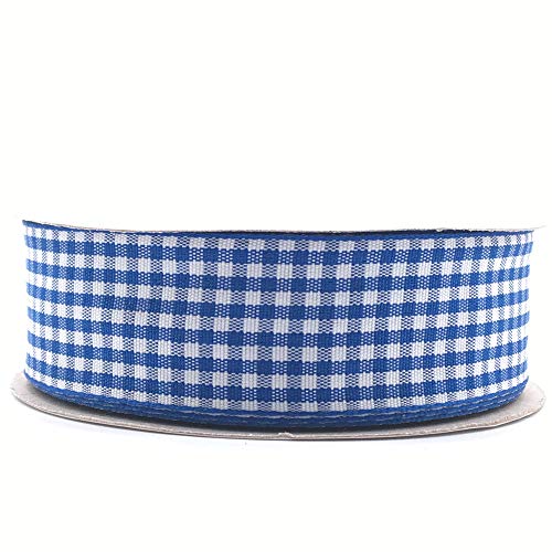 Namzi Blaues Band, 1 Rolle kariertes Seidenband zum Stricken, Häkeln, DIY-Schleifen, Haarschmuck, Urlaubsdekoration, Bastelmaterialien von Namzi