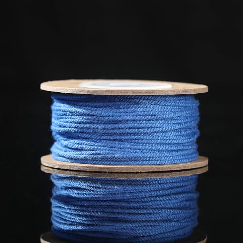 Namzi Blaues handgesponnenes Baumwollgarn, 2 Rollen, 24 Stränge, 1,2 mm, DIY-Handwerk, Häkeln, Stricken, handgefertigte Projekte von Namzi