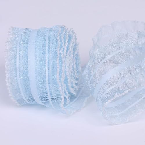 Namzi Chiffonband, 9,1 m pro Rolle, perfekt für Hochzeitseinladungen, festliche Dekoration und Geschenkverpackungen, Blau von Namzi