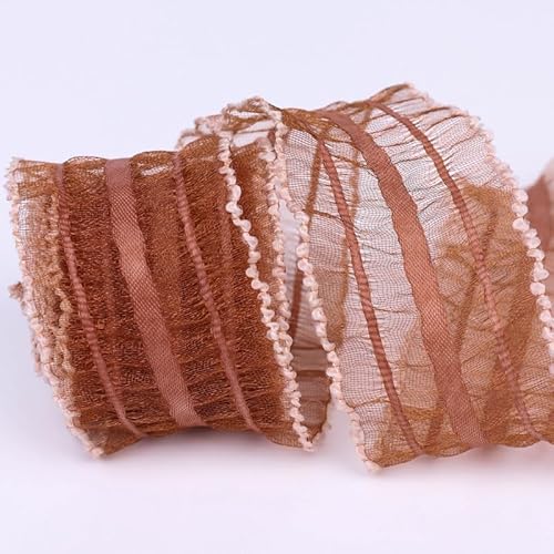 Namzi Chiffonband, 9,1 m pro Rolle, perfekt für Hochzeitseinladungen, festliche Dekoration und Geschenkverpackungen, Braun von Namzi
