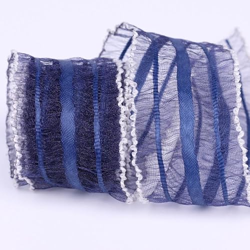 Namzi Chiffonband, 9,1 m pro Rolle, perfekt für Hochzeitseinladungen, festliche Dekoration und Geschenkverpackungen, Dunkelblau von Namzi