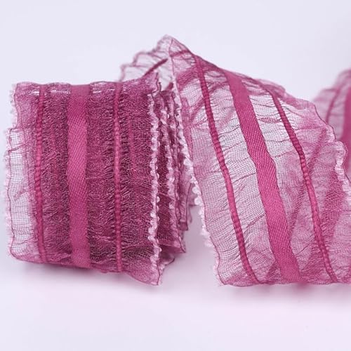 Namzi Chiffonband, 9,1 m pro Rolle, perfekt für Hochzeitseinladungen, festliche Dekoration und Geschenkverpackungen, Dunkelrosa von Namzi