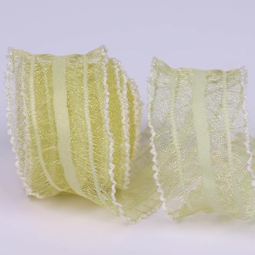 Namzi Chiffonband, 9,1 m pro Rolle, perfekt für Hochzeitseinladungen, festliche Dekoration und Geschenkverpackungen, Hellgelb von Namzi