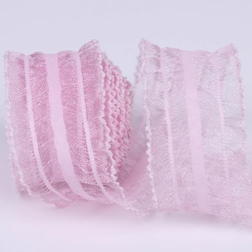 Namzi Chiffonband, 9,1 m pro Rolle, perfekt für Hochzeitseinladungen, festliche Dekoration und Geschenkverpackungen, Rosa von Namzi