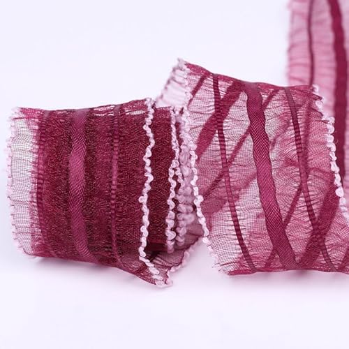 Namzi Chiffonband, 9,1 m pro Rolle, perfekt für Hochzeitseinladungen, festliche Dekoration und Geschenkverpackungen, Rot von Namzi
