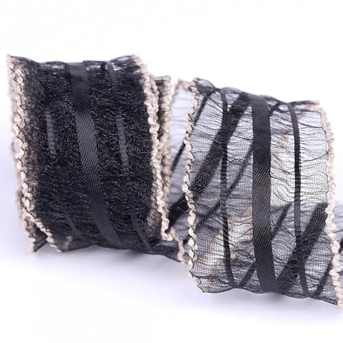Namzi Chiffonband, 9,1 m pro Rolle, perfekt für Hochzeitseinladungen, festliche Dekoration und Geschenkverpackungen, Schwarz von Namzi