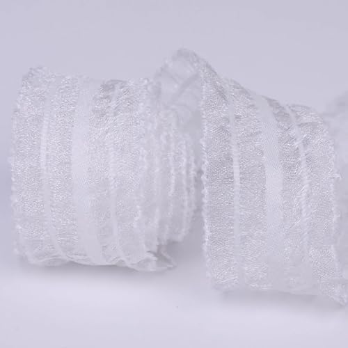 Namzi Chiffonband, 9,1 m pro Rolle, perfekt für Hochzeitseinladungen, festliche Dekoration und Geschenkverpackungen, Weiß von Namzi