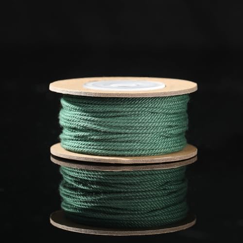 Namzi Dunkelgrünes, handgesponnenes Baumwollgarn, 2 Rollen, 24 Stränge, 1,2 mm, DIY-Handwerk, Häkeln, Stricken, handgefertigte Projekte von Namzi