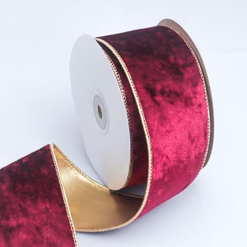 Namzi Dunkelrotes Samt-Seidenband, 1 Rolle zum Basteln, Verzierungen, weiches, festliches Dekoband Namzi Dunkelrotes Samt-Seidenband, 1 Rolle zum Basteln, Verzierungen, weiches, festliches Dekoband von Namzi