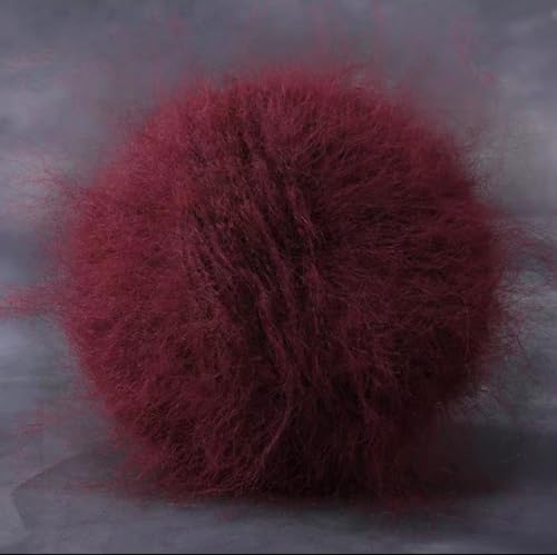 Namzi Dunkelrotes Wollgarn, 1 Rolle, Alpaka-inspirierte Acryl-Dacron-Mischung, ideal zum Stricken, Häkeln, Basteln, Geschenke, Plüschqualität ​ von Namzi