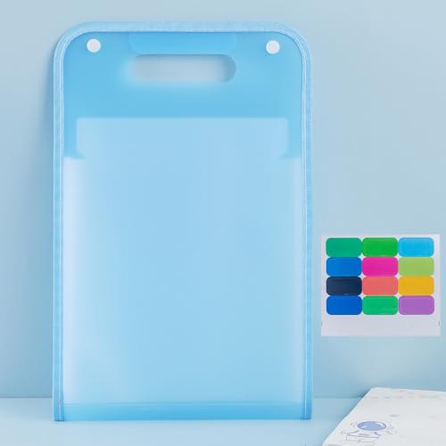 Namzi Erweiterter wasserdichter Ordner, vertikaler A4-Aktenordner mit Griff, tragbar, vertikal, A4, Handgepäcktasche, transparenter Kunststoffumschlag, 2 Stück (Blau A) von Namzi