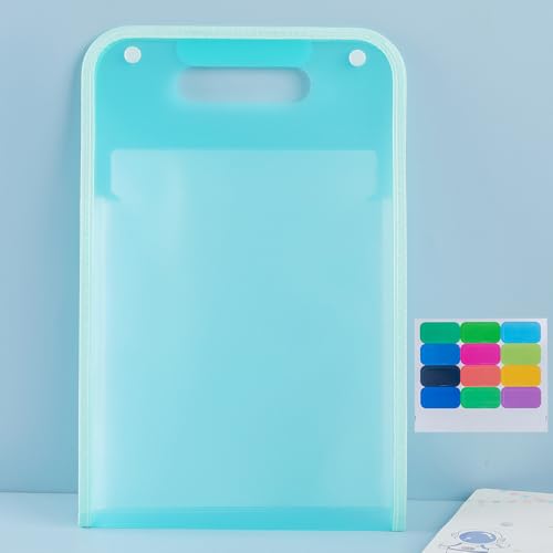 Namzi Erweiterter wasserdichter Ordner, vertikaler A4-Aktenordner mit Griff, tragbare vertikale A4-Handorganisationstasche, transparente Kunststofftaschen, Umschlag (Grün A) von Namzi