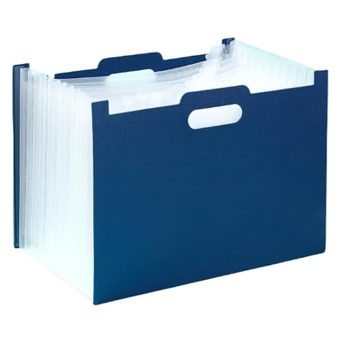 Namzi Fächermappe, stehend, A4, vertikal, Mini-Ordner, Zeitschriftenkorb, Schreibtisch, 13 Taschen, Aktenhalter mit Griff für Prüfungspapiere, Rechnungen, Büro, Arbeitszimmer, Dunkelblau Namzi Fächermappe, stehend, A4, vertikal, Mini-Ordner, Zeitschriftenkorb, Schreibtisch, 13 Taschen, Aktenhalter mit Griff für Prüfungspapiere, Rechnungen, Büro, Arbeitszimmer, Dunkelblau von Namzi