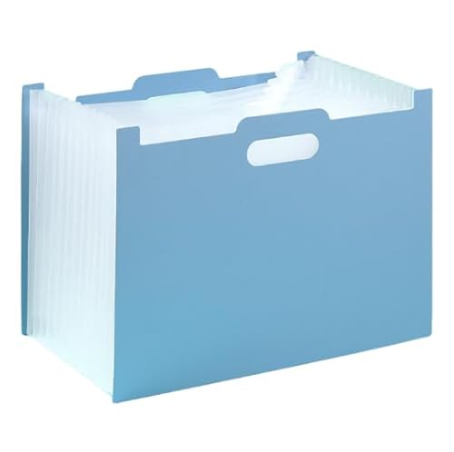 Namzi Fächermappe, stehend, A4, vertikal, Mini-Ordner, Zeitschriftenkorb, Schreibtisch, 13 Taschen, Aktenhalter mit Griff für Prüfungspapiere, Rechnungen, Büro, Studium, Blau, 2 Stück Namzi Fächermappe, stehend, A4, vertikal, Mini-Ordner, Zeitschriftenkorb, Schreibtisch, 13 Taschen, Aktenhalter mit Griff für Prüfungspapiere, Rechnungen, Büro, Studium, Blau, 2 Stück von Namzi