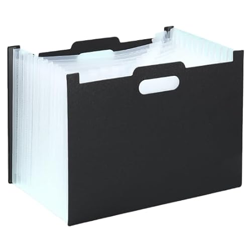 Namzi Fächermappe, stehend, A4, vertikal, Mini-Ordner, Zeitschriftenkorb, Schreibtisch, 13 Taschen, Aktenhalter mit Griff für Prüfungspapiere, Rechnungen, Büro, Studium, Schwarz Namzi Fächermappe, stehend, A4, vertikal, Mini-Ordner, Zeitschriftenkorb, Schreibtisch, 13 Taschen, Aktenhalter mit Griff für Prüfungspapiere, Rechnungen, Büro, Studium, Schwarz von Namzi