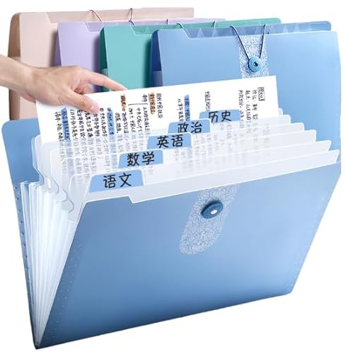 Namzi Fächermappe mit 5 Fächern, Akkordeon-Aktenordner mit Etiketten, tragbarer Dokumentenpapier, Rechnungen, Quittungen, Zuhause, College, Schule, Bürobedarf, Briefgröße, Blau Namzi Fächermappe mit 5 Fächern, Akkordeon-Aktenordner mit Etiketten, tragbarer Dokumentenpapier, Rechnungen, Quittungen, Zuhause, College, Schule, Bürobedarf, Briefgröße, Blau von Namzi